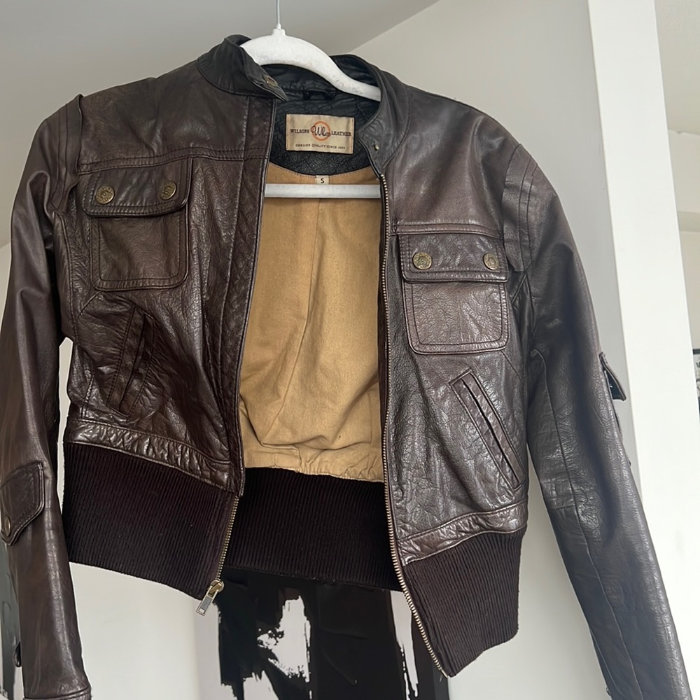 Wilson Leather Brown Bomber Jacket